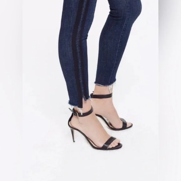 MOTHER Women Denim Jeans Stunner Zip Ankle Step Fray Sweeping Racer Size 27 W28